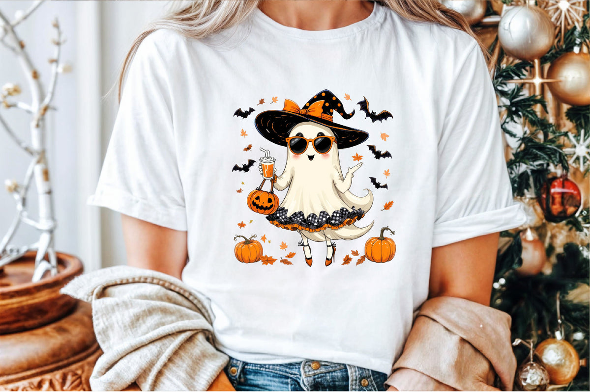 Cute Coquette Halloween Ghost Witch PNG Clipart