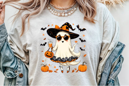 Cute Coquette Halloween Ghost Witch PNG Clipart