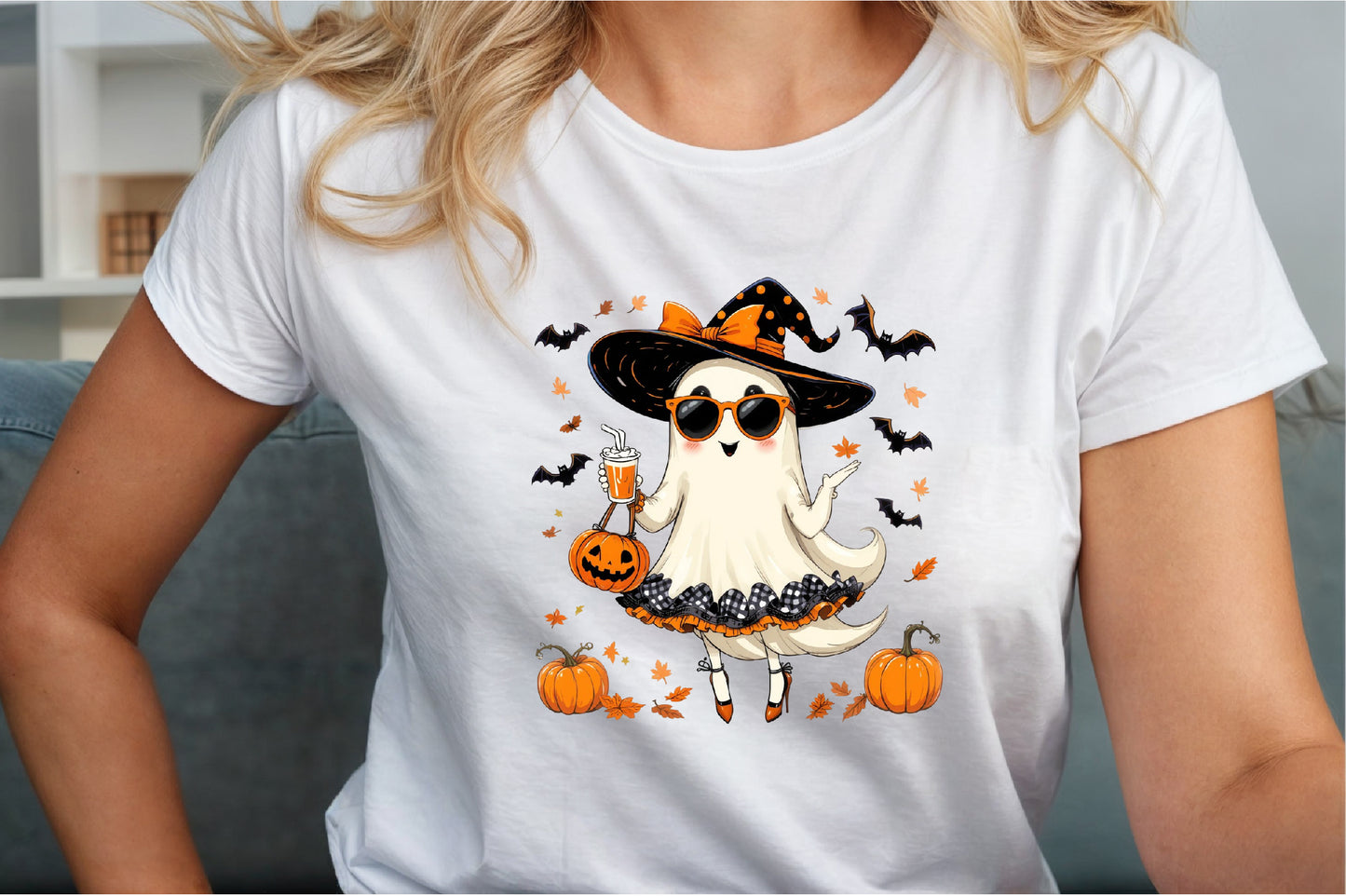 Cute Coquette Halloween Ghost Witch PNG Clipart