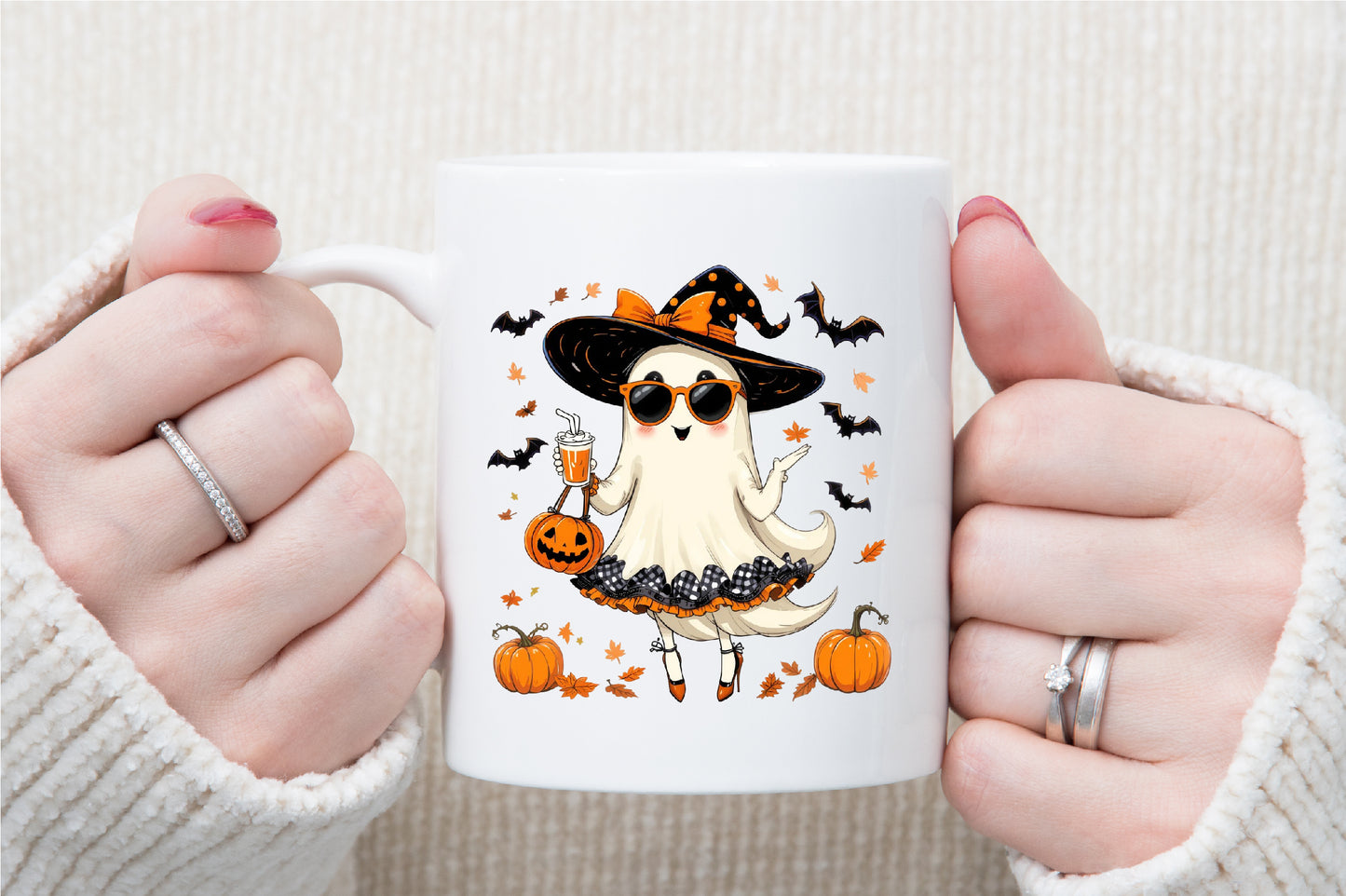 Cute Coquette Halloween Ghost Witch PNG Clipart
