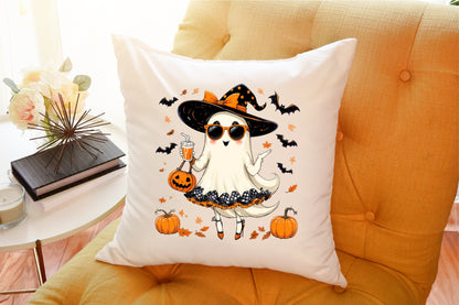 Cute Coquette Halloween Ghost Witch PNG Clipart