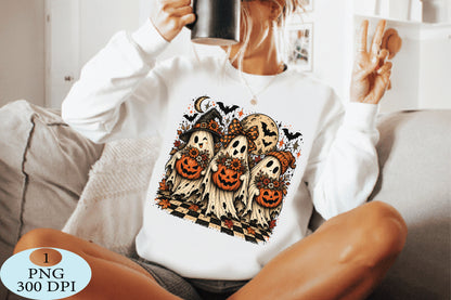 Cute Halloween Ghosts Pumpkin PNG Clipart