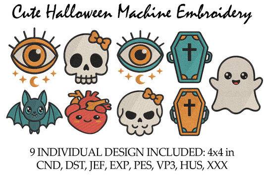 Cute Halloween Machine Embroidery Bundle