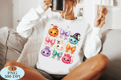Cute Halloween Pumpkin Bow PNG