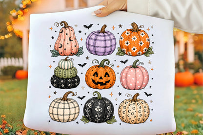 Cute Halloween Pumpkin PNG Bundle Boho Spooky Fall Sublimationc