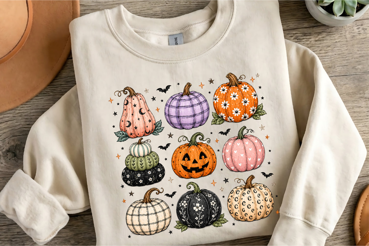 Cute Halloween Pumpkin PNG Bundle Boho Spooky Fall Sublimationc