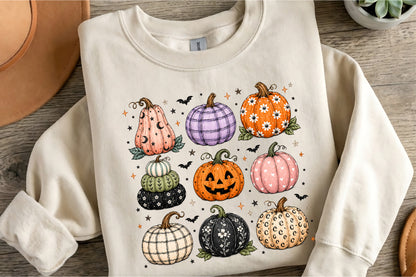 Cute Halloween Pumpkin PNG Bundle Boho Spooky Fall Sublimationc