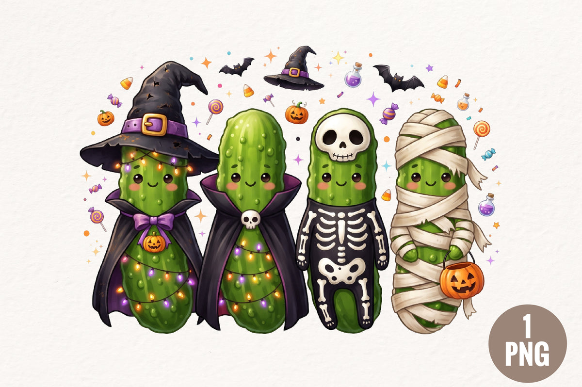 Cute Halloween Cucumber PNG