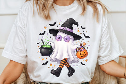 Cute Halloween Witch Ghost PNG