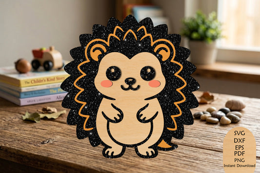 Cute Hedgehog Laser Cut SVG, Woodland Animal Wall Decor & Cricut Cut File