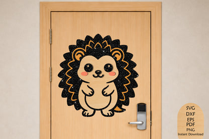 Cute Hedgehog Laser Cut SVG, Woodland Animal Wall Decor & Cricut Cut File