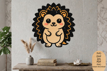 Cute Hedgehog Laser Cut SVG, Woodland Animal Wall Decor & Cricut Cut File