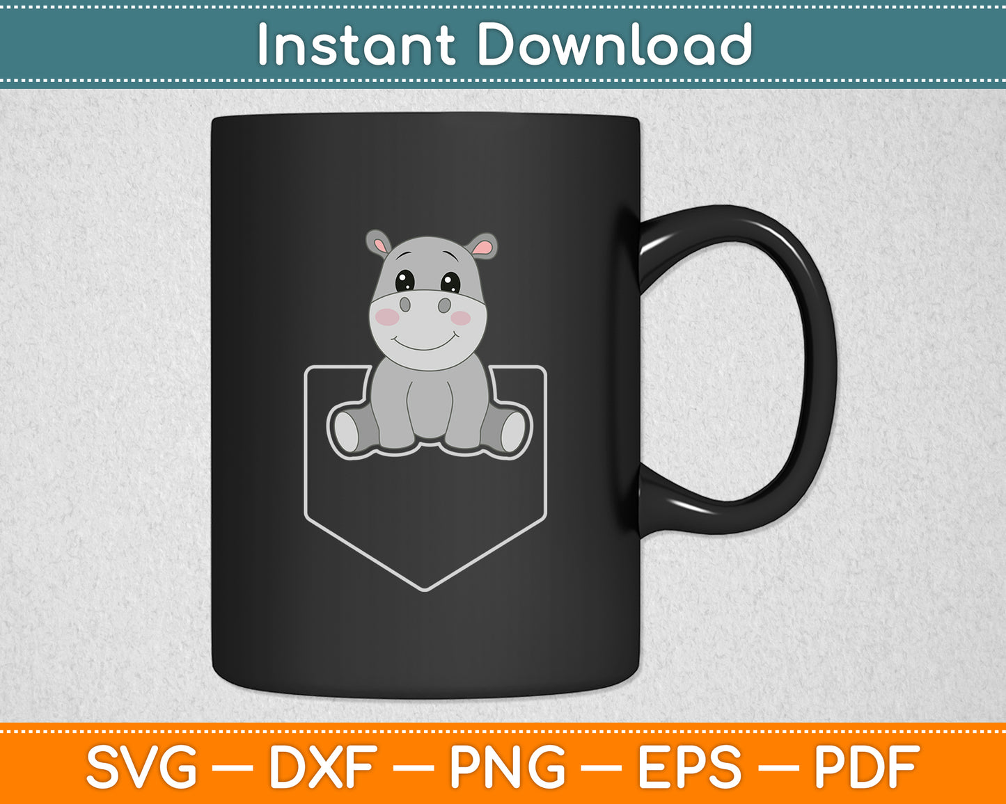 Cute Hippo Hippopotamus Hippo Lovers Svg Png Dxf Digital Cutting File