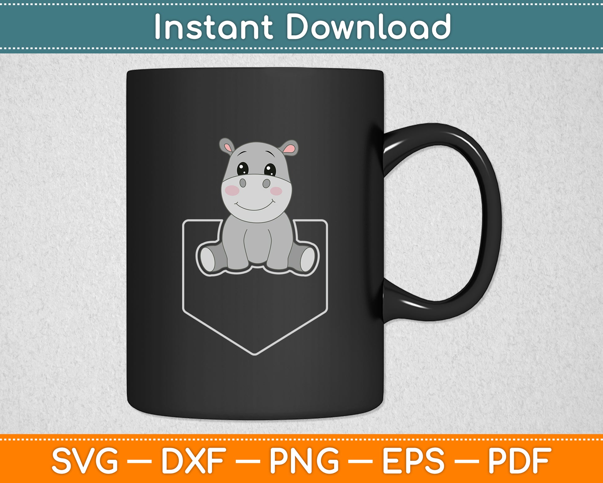 Cute Hippo Hippopotamus Hippo Lovers Svg Png Dxf Digital Cutting File