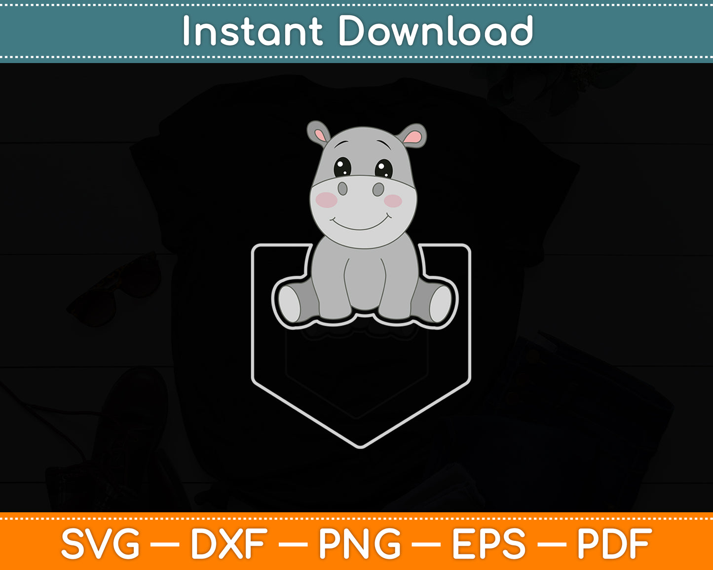 Cute Hippo Hippopotamus Hippo Lovers Svg Png Dxf Digital Cutting File