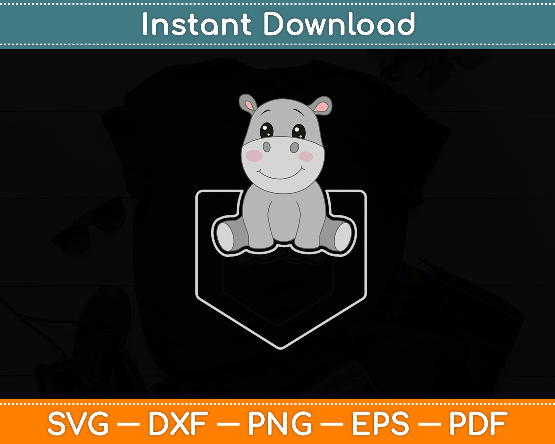 Cute Hippo Hippopotamus Hippo Lovers Svg Png Dxf Digital Cutting File