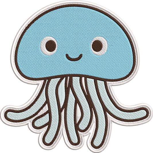 Cute Jellyfish Embroidery Design, Adorable Kawaii Jellyfish Machine Embroidery Pattern, Cute Ocean Sea Life Embroidery Design