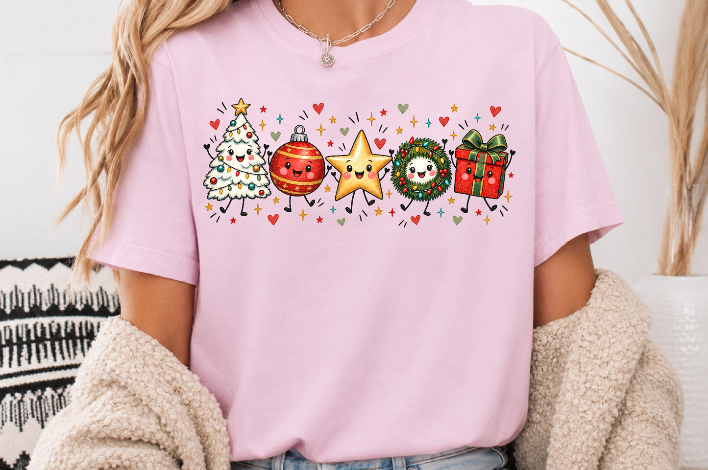 Cute Kawaii Christmas Characters PNG Holiday Sublimation Design