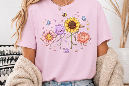 Cute Kawaii Flowers PNG Sweet Floral Sublimation Design