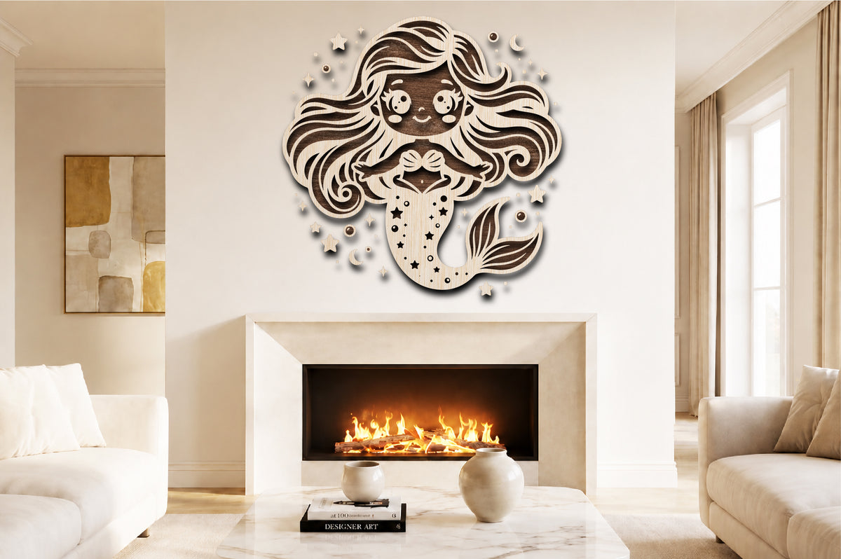 Cute Mermaid Laser Cut SVG