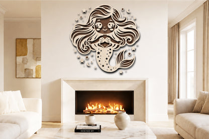 Cute Mermaid Laser Cut SVG