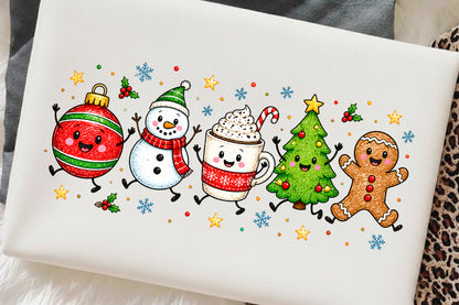 Cute Merry Christmas Doodles PNG Christmas Characters Sublimation