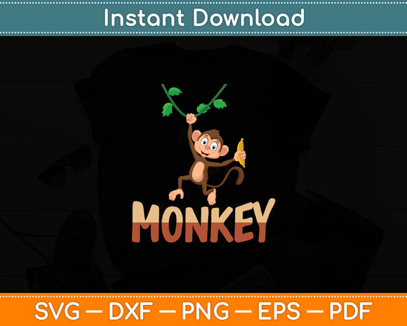 Cute Monkey Svg Digital Cutting File