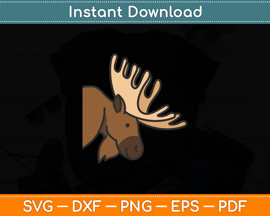 Cute Moose Elk Deer Funny Alaska Moose Svg Digital Cutting File