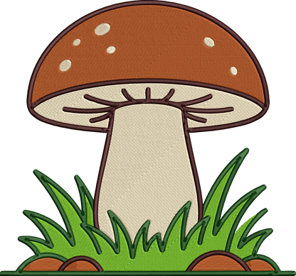 Cute Mushroom Embroidery Design, Adorable Kawaii Mushroom Machine Embroidery Pattern, Woodland Forest Mushroom Embroidery Design