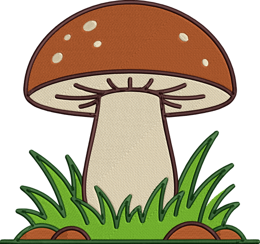 Cute Mushroom Embroidery Design, Adorable Kawaii Mushroom Machine Embroidery Pattern, Woodland Forest Mushroom Embroidery Design