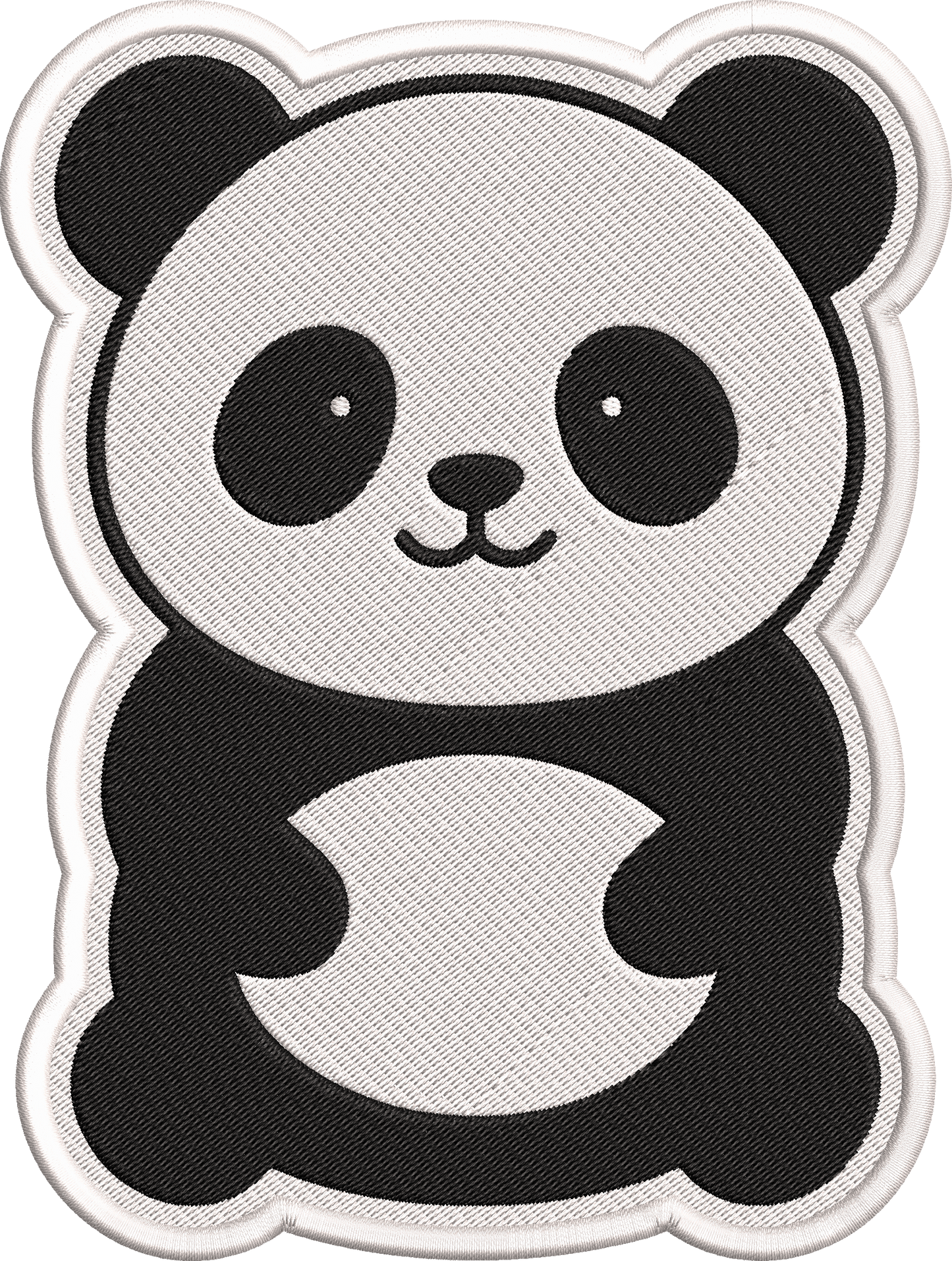 Cute Panda Patch Embroidery Design, Adorable Kawaii Panda Machine Embroidery Pattern, Black and White Panda Embroidery Patch Design
