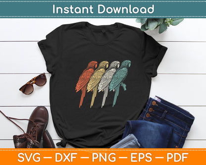 Cute Parrots Parrot Lover Retro Vintage Parrot Bird Svg Digital Cutting File