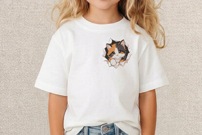 Cute Peeking Cat Embroidery Design – Adorable Cat Machine Embroidery Pattern, Playful Kitty Embroidery Design