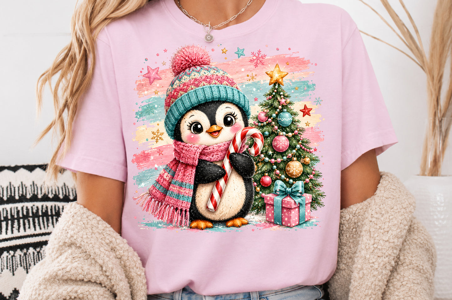 Cute Penguin Christmas PNG Sublimation Design