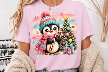 Cute Penguin Christmas PNG Sublimation Design