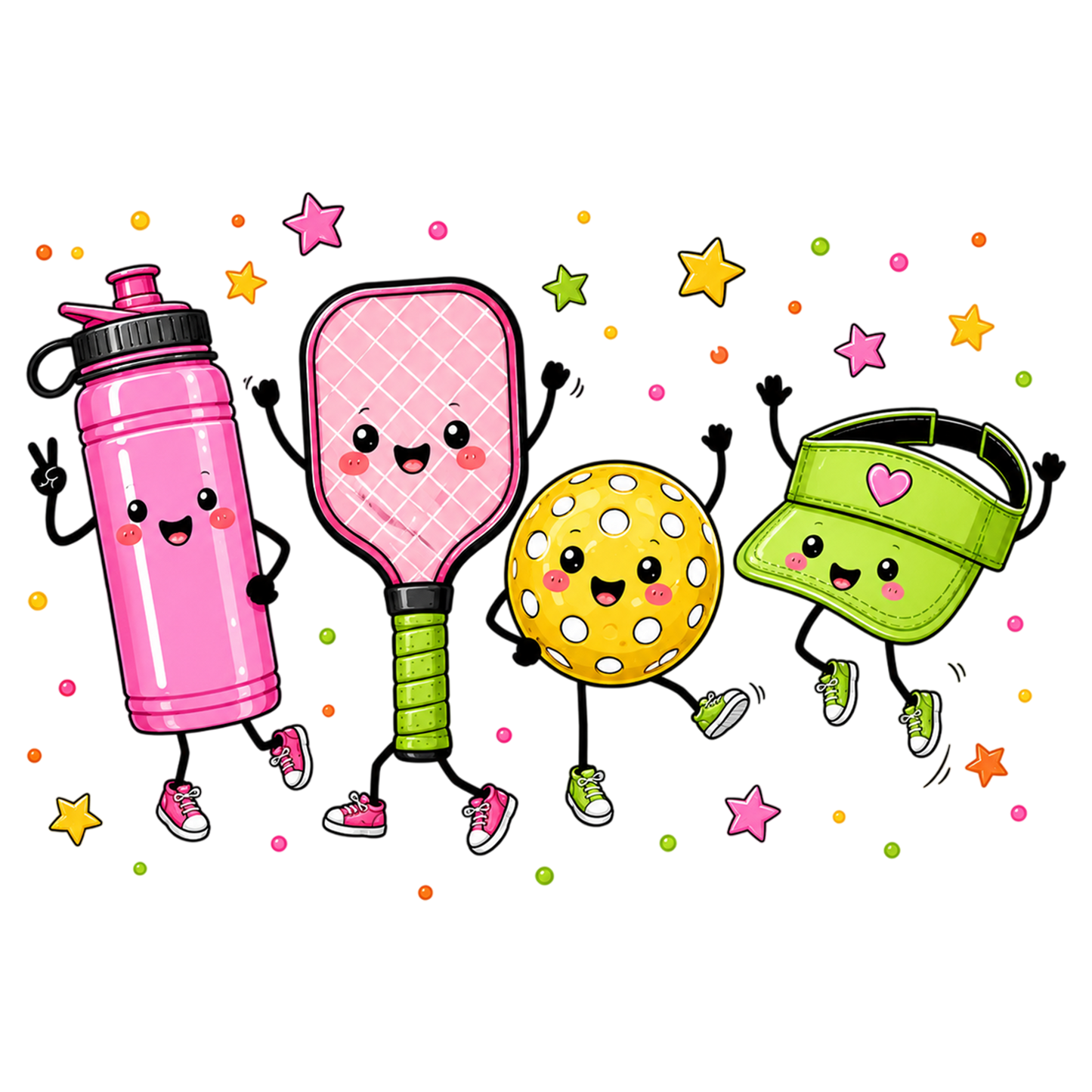 Cute Pickleball Characters PNG Pickleball Player Sports Sublimation