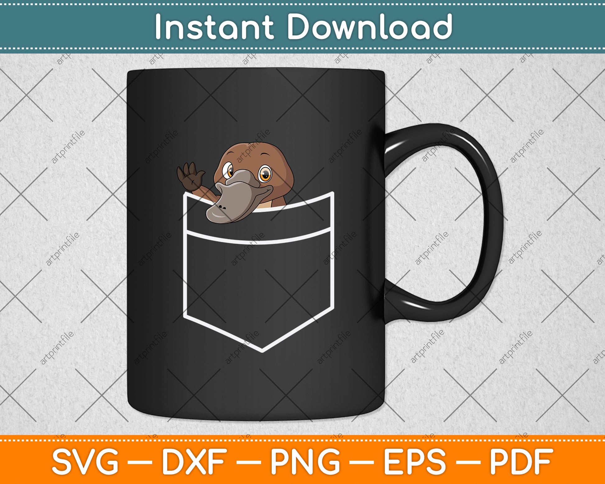 Cute Platypus In A Pocket Svg Png Dxf Digital Cutting File
