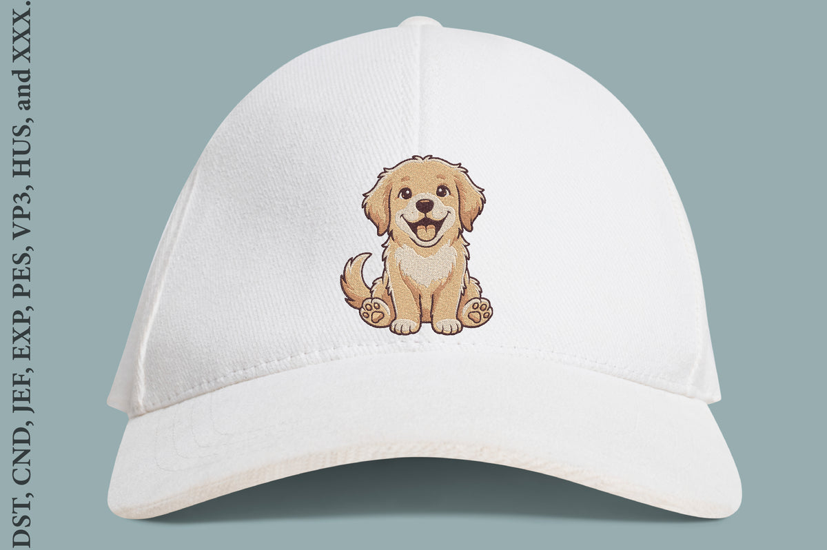 Cute Puppy Happy Dog Embroidery Design – Adorable Puppy Machine Embroidery Pattern, Cheerful Dog Animal Embroidery Design