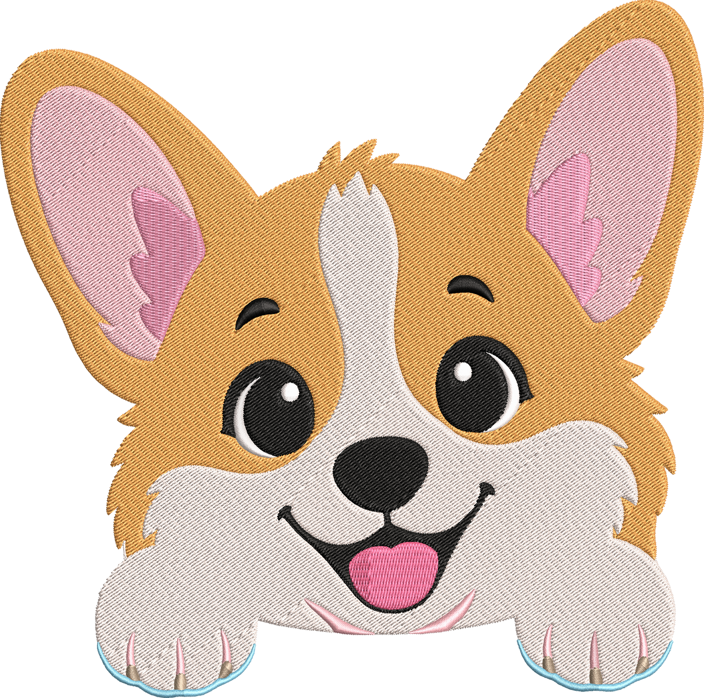 Cute Golden Puppy Embroidery Design, Adorable Puppy Face Machine Embroidery Pattern, Kawaii Dog Embroidery Design