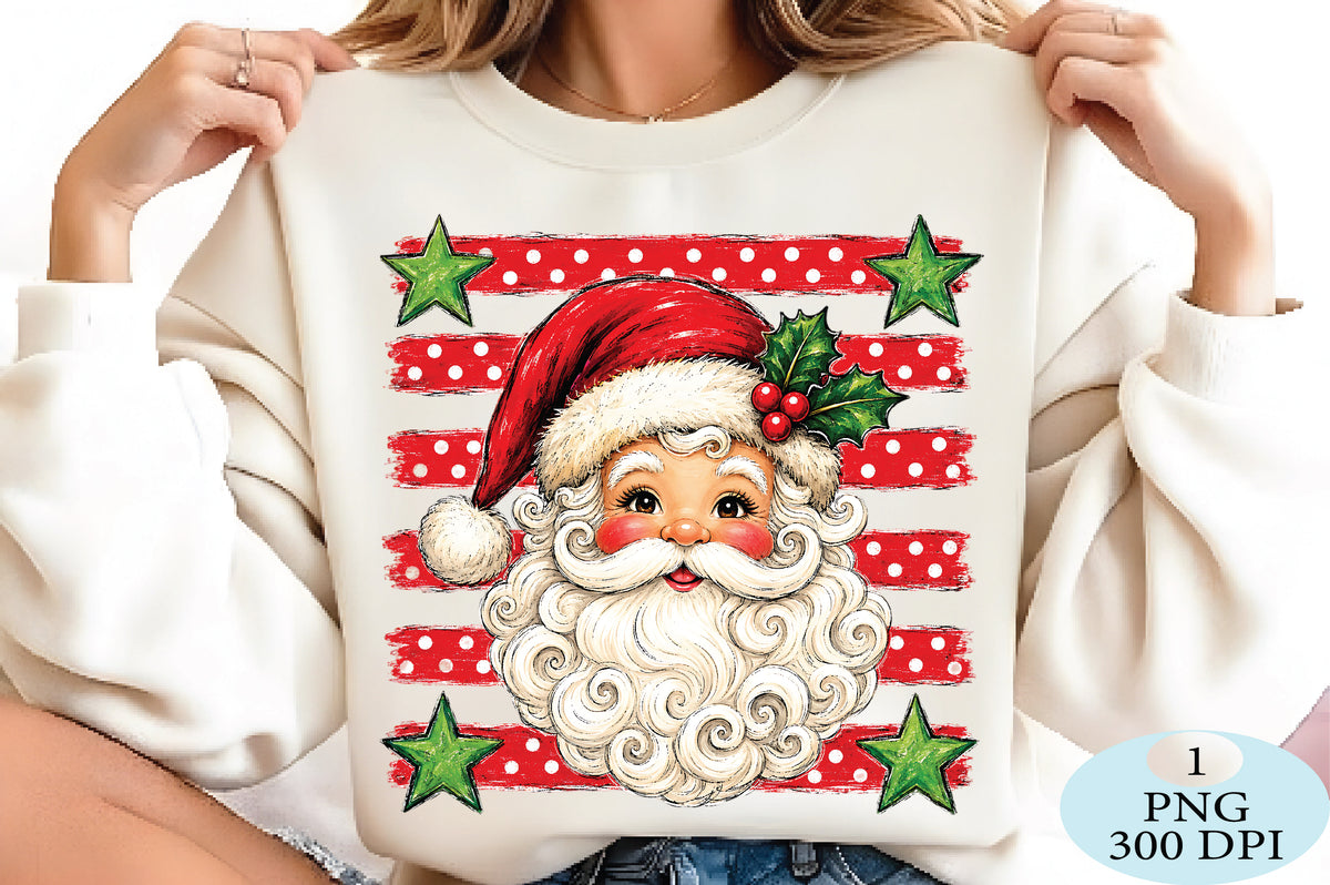 Cute Santa Face Christmas PNG