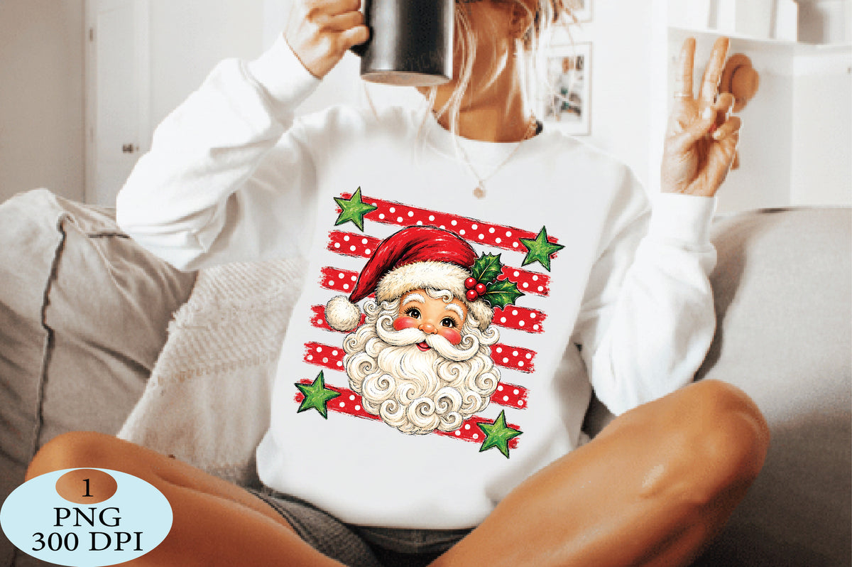 Cute Santa Face Christmas PNG
