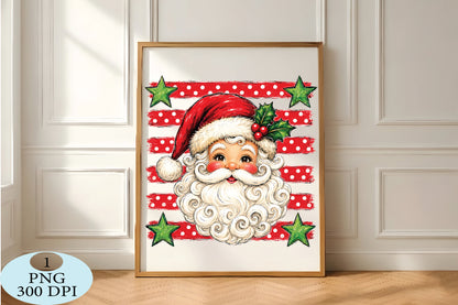 Cute Santa Face Christmas PNG