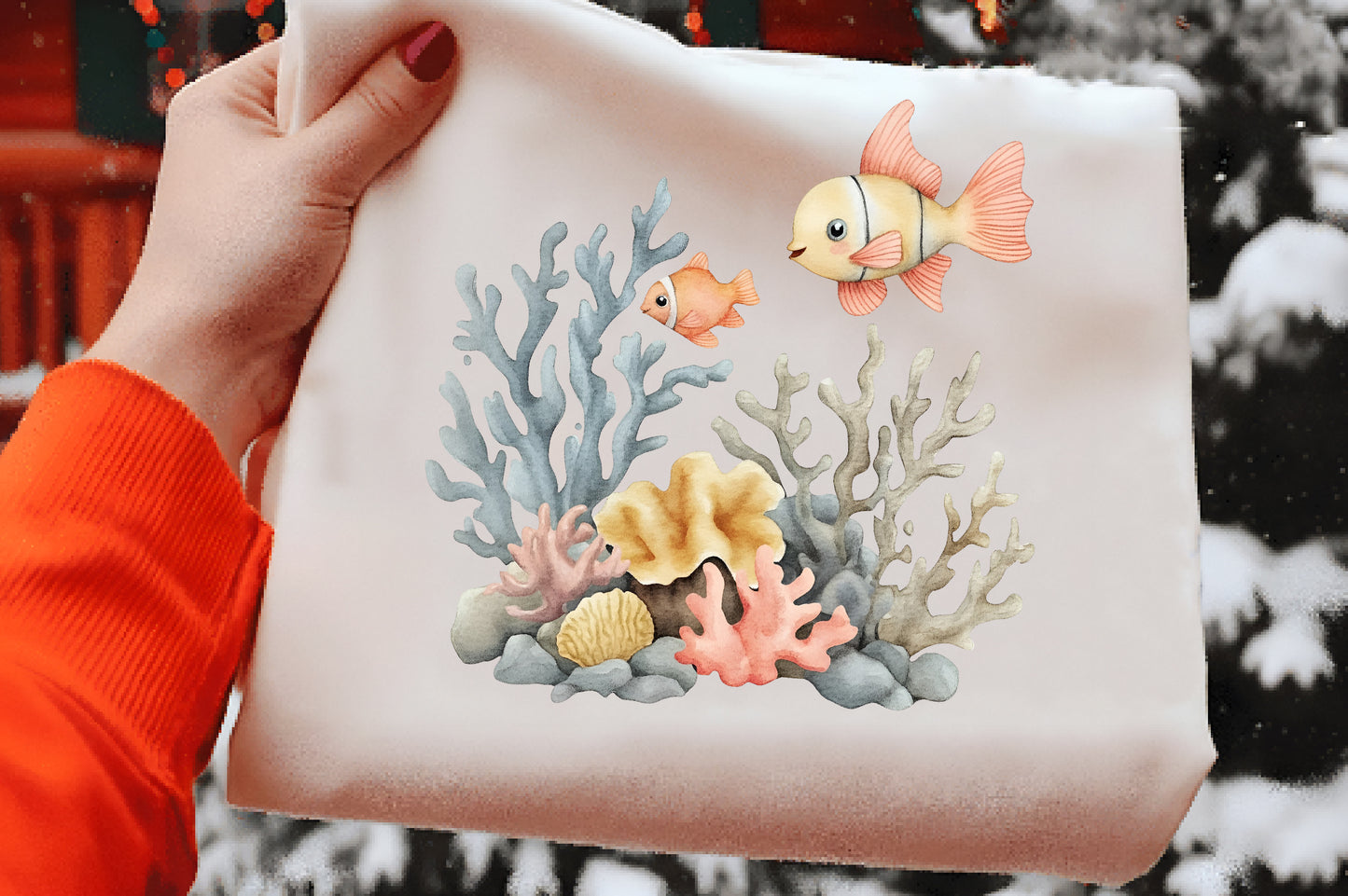 Cute Sea Animals Clipart PNG Bundle | Adorable Watercolor Ocean Animals Clipart