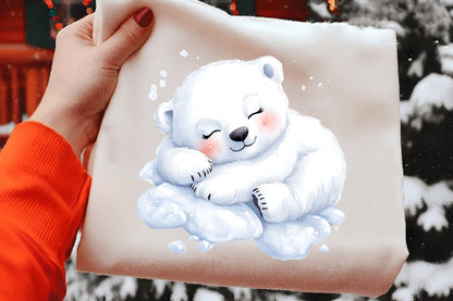 Cute Sleeping Animals Clipart PNG Bundle | Adorable Watercolor Sleeping Baby Animals