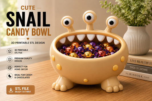 Cute Snail Candy Bowl 3D STL File