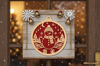 Cute Snowman Christmas Laser Cut SVG