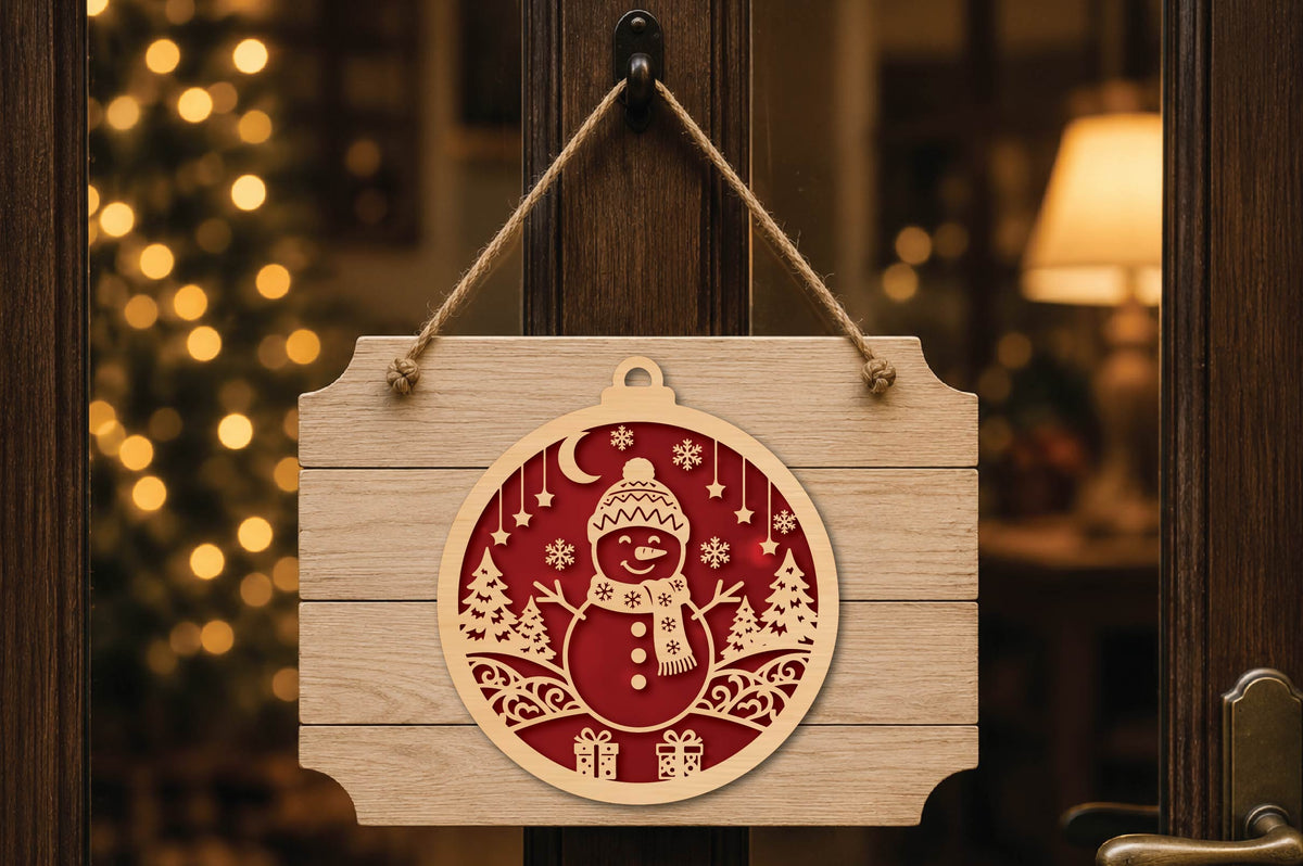 Cute Snowman Christmas Laser Cut SVG
