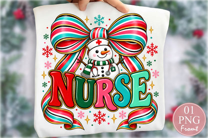 Cute Snowman Nurse PNG Christmas Medical Sublimation Design