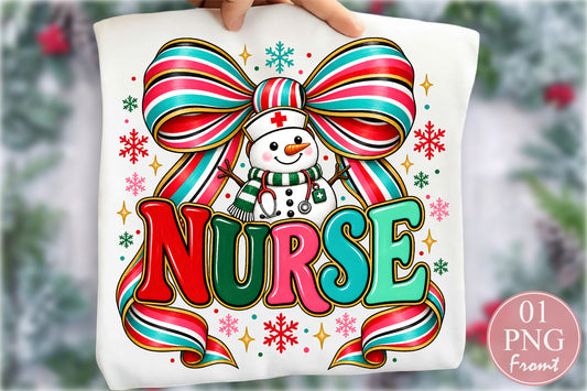 Cute Snowman Nurse PNG Christmas Medical Sublimation Design
