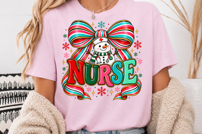 Cute Snowman Nurse PNG Christmas Medical Sublimation Design